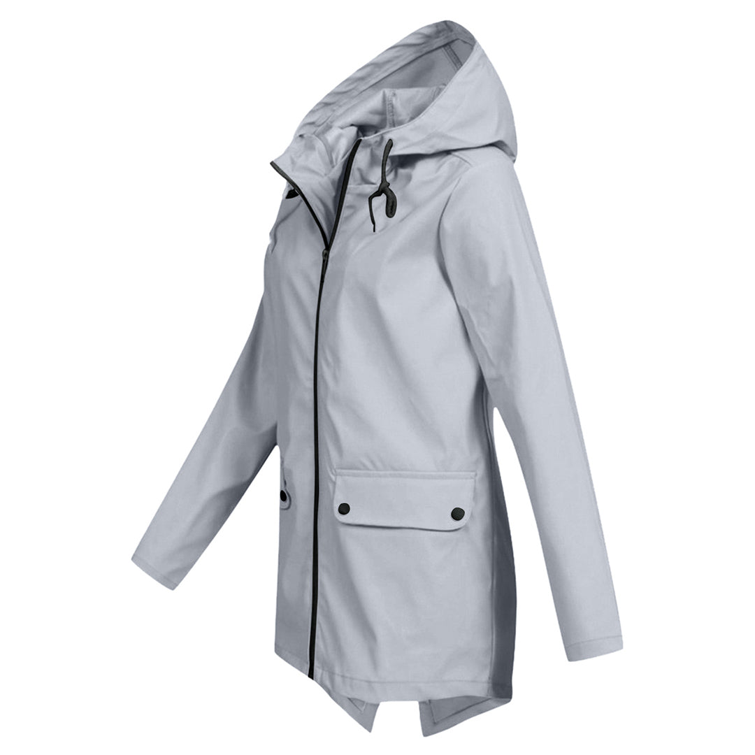 Water-repellent mid-layer jacket with zipper and hood