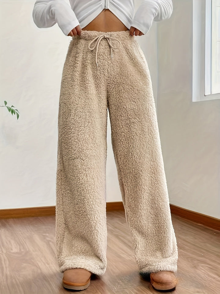 Myk loungebukse i teddy-sherpa for dame – Noémie
