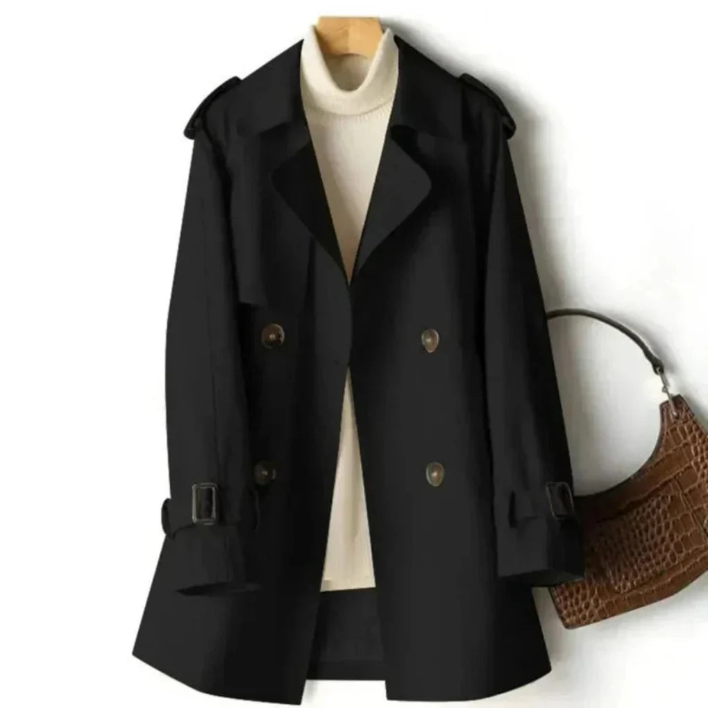 Classic double-breasted trench coat for women