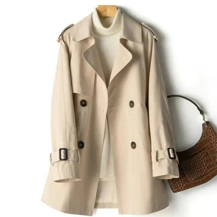 Classic double-breasted trench coat for women