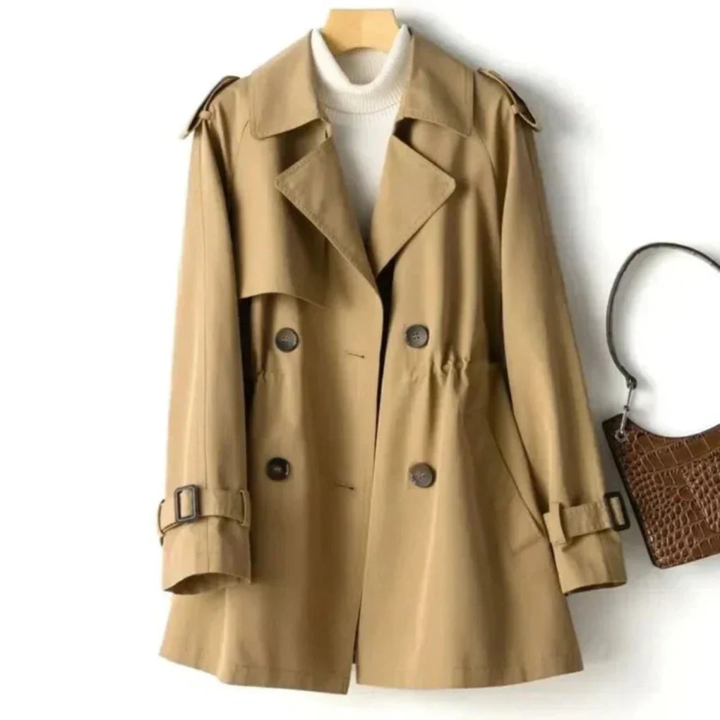 Classic double-breasted trench coat for women