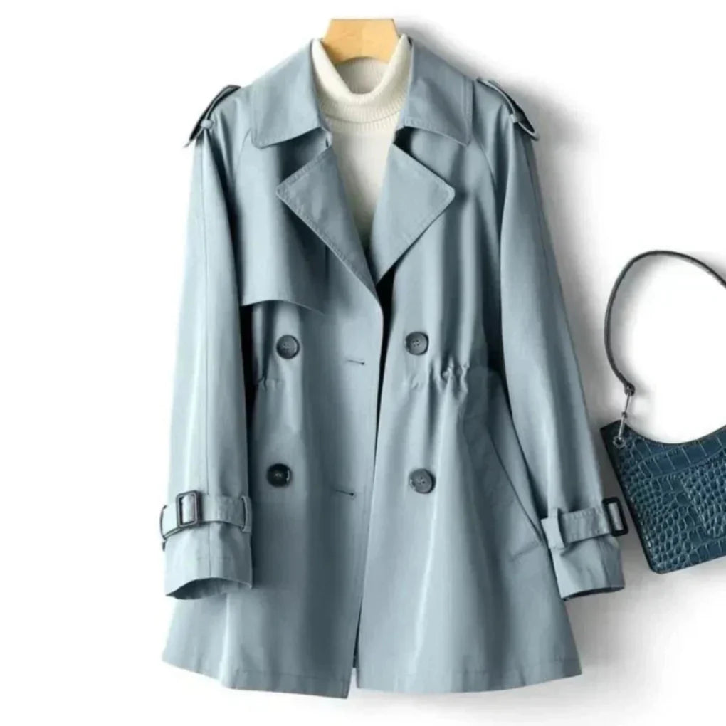 Classic double-breasted trench coat for women