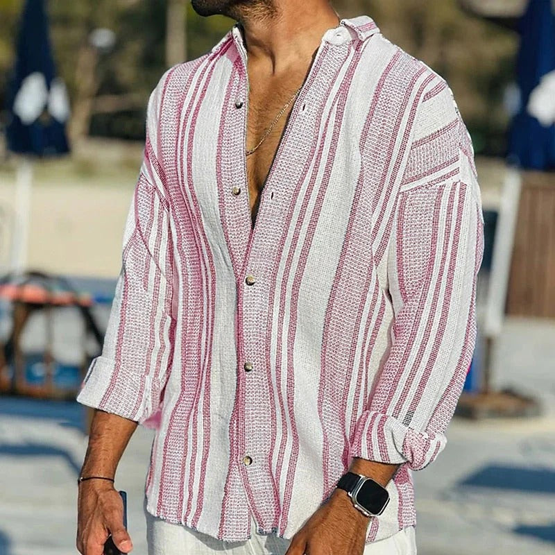 Striped Shirt with Long Sleeves for Men