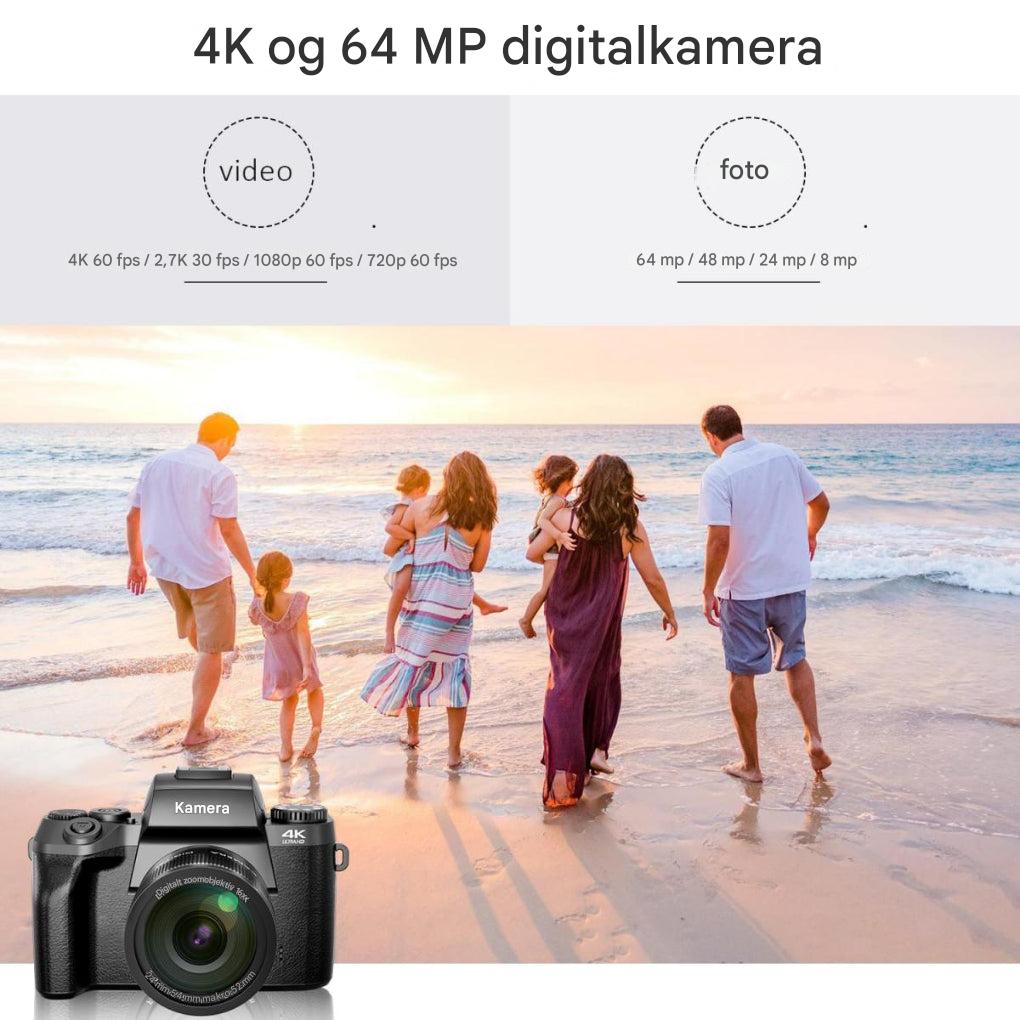 8k digitalkamera for fotografering og video (SD-kort er ikke inkludert)