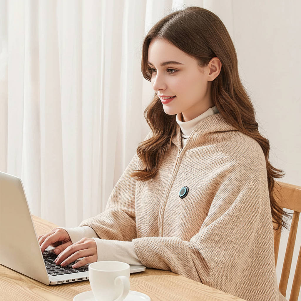 Oppvarmet sjal med USB-C og åtte varmesoner
