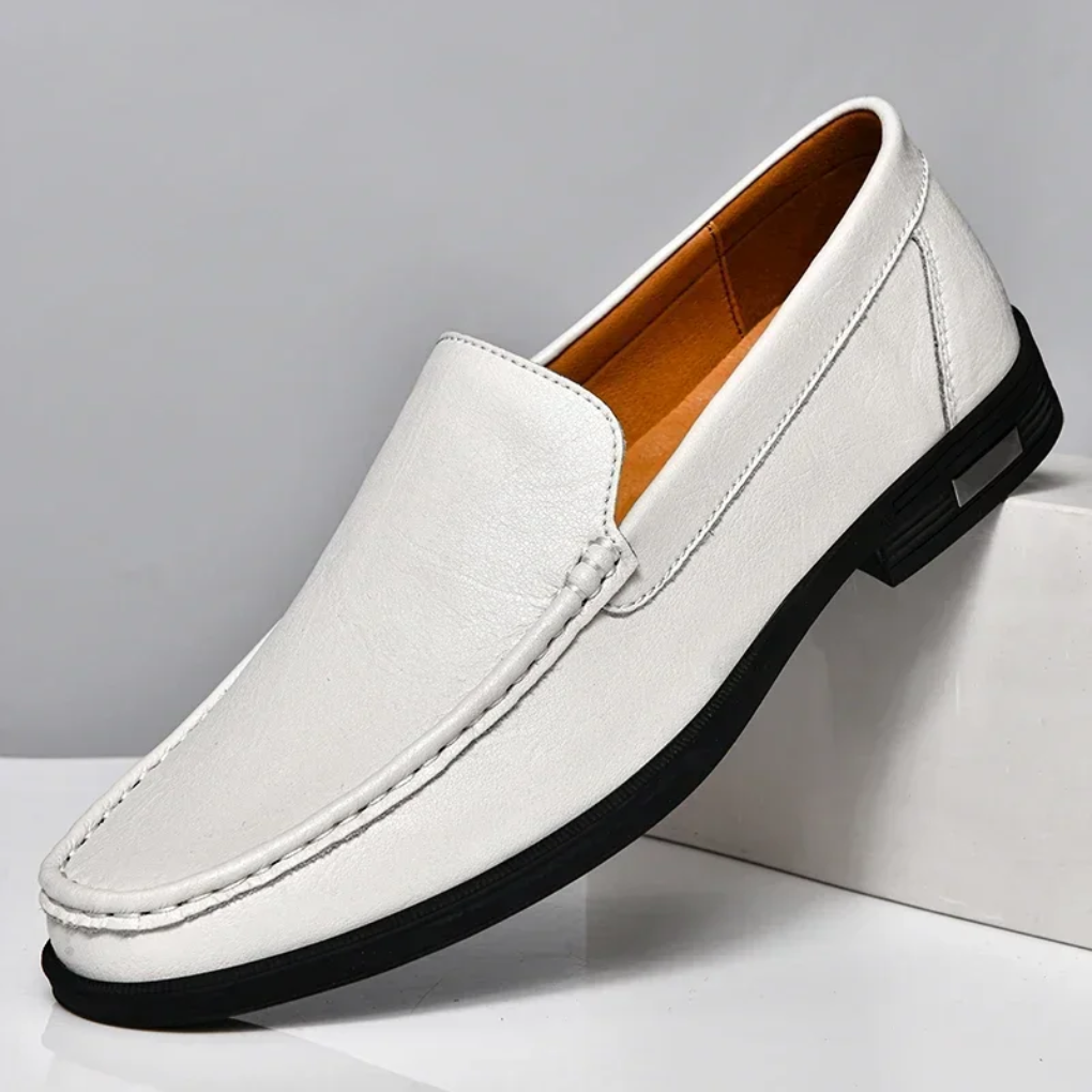 Hand-sewn slip-on leather moccasins