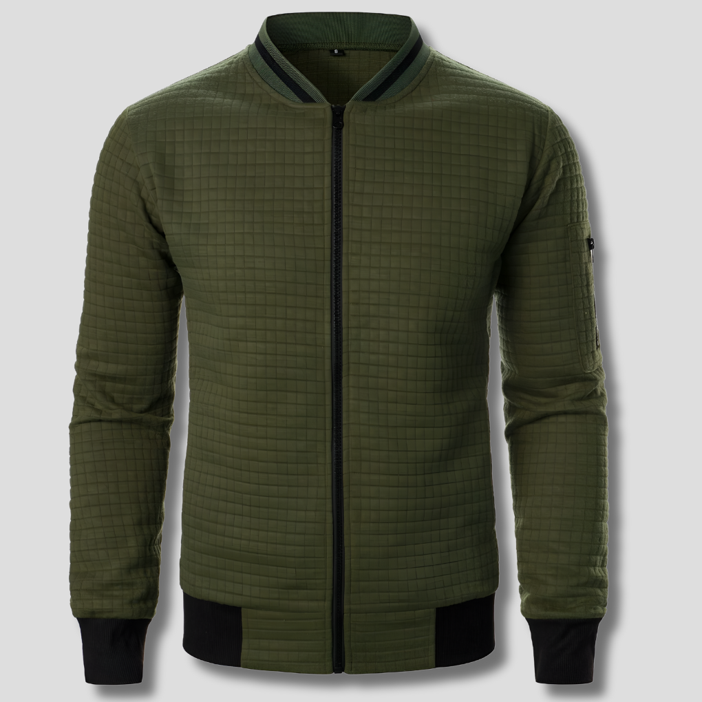 Komfortabel og varm herregenser med glidelås