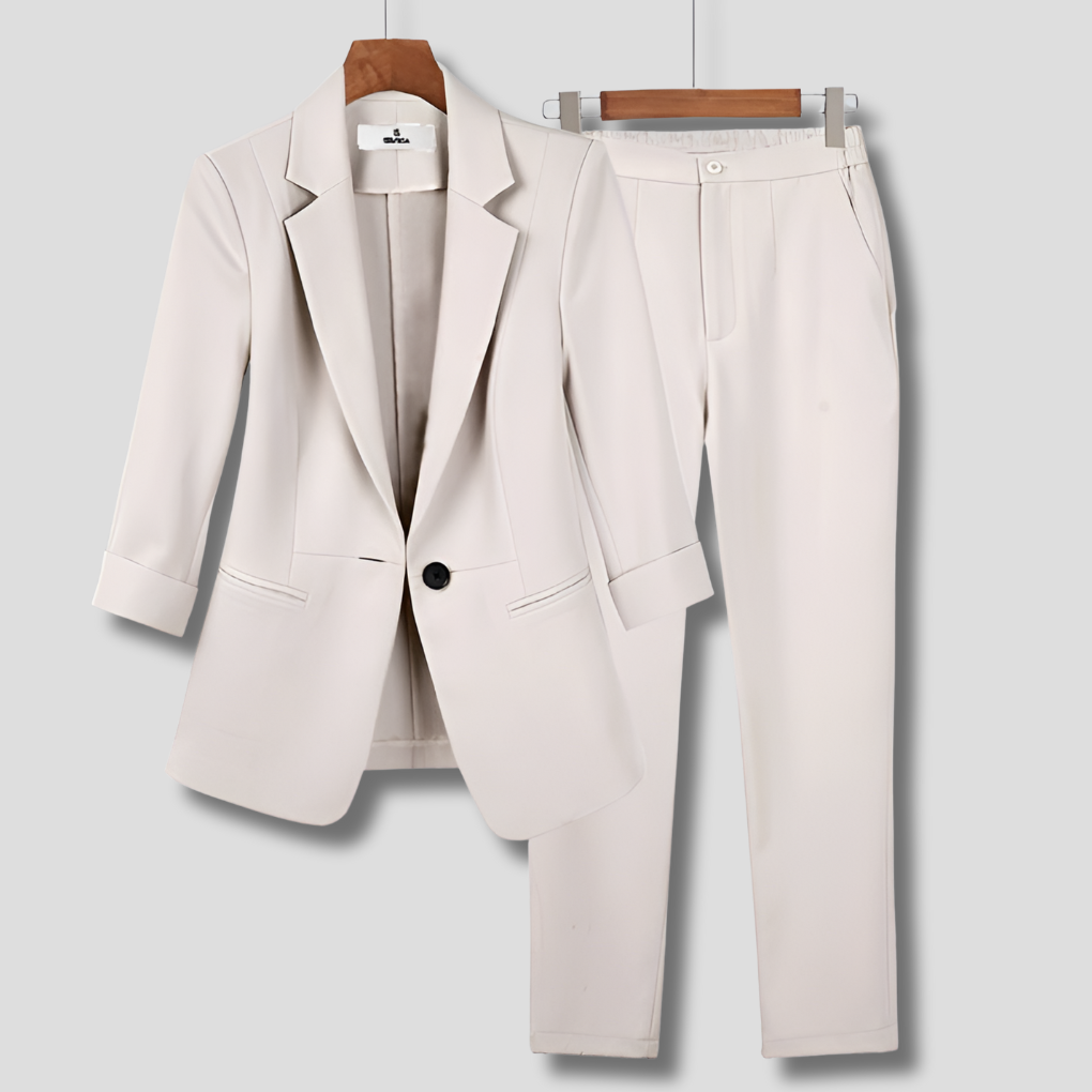 Formal suit set for women with blazer and trousers