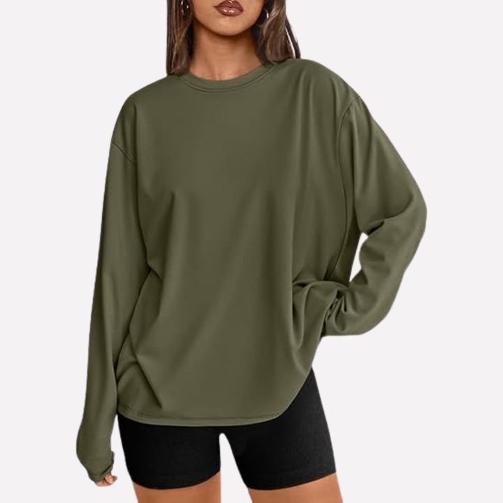 Kvinners Oversized Langermet Skjorte