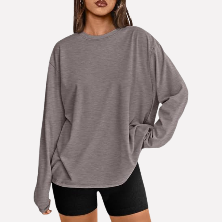 Kvinners Oversized Langermet Skjorte