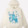 Unisex Oversized Grafisk Hettegenser