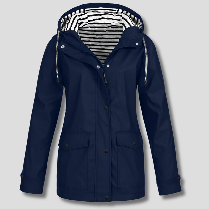 Waterproof and windproof hooded jacket for women