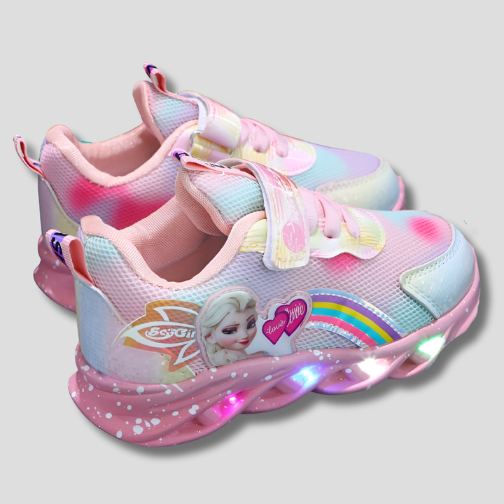 Fargerike lysende joggesko til barn