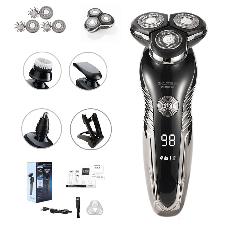 Rechargeable electric shaver for wet and dry use
