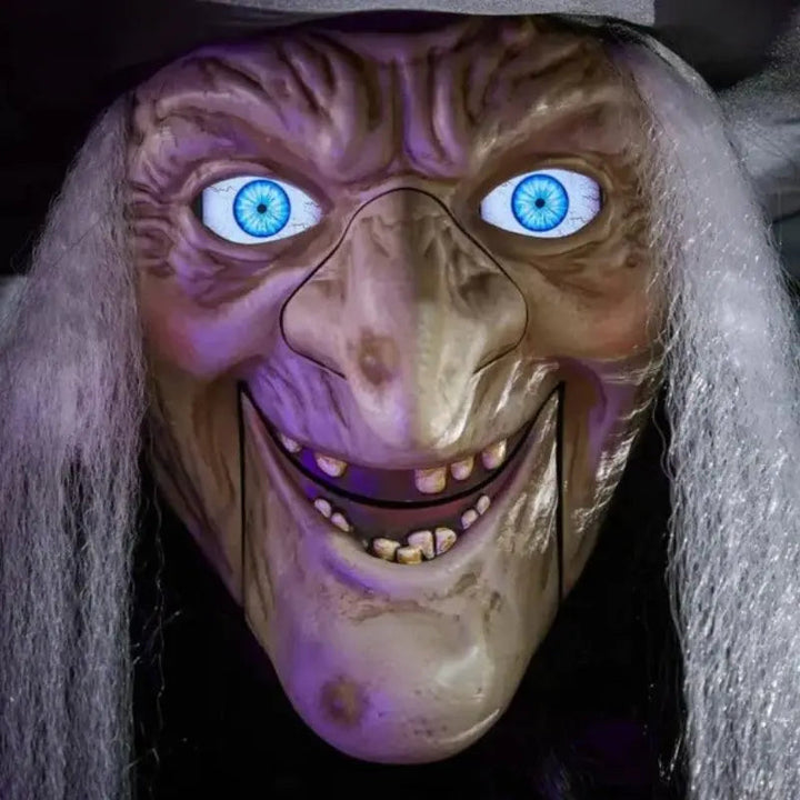 SpookFlight Flyvende heks – Halloween-dekorasjon med bevegelse, lys og lyd