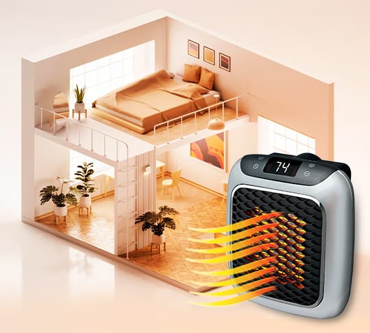 Rask elektrisk varmer med justerbar temperatur