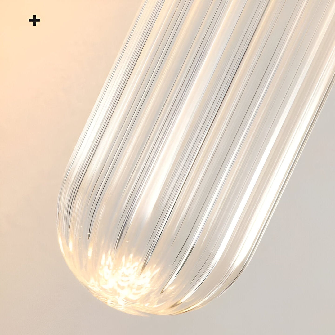 Nordisk Vegglampe i Glass med Vannbølgemønster i Messing LED 1 Lyskilde