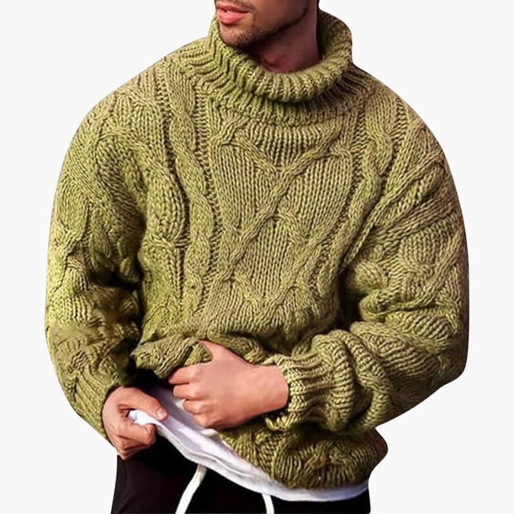 Herre Turtleneck Genser – Klassisk Strikket Pullover