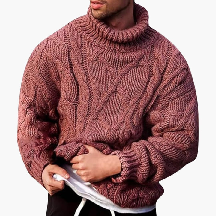 Herre Turtleneck Genser – Klassisk Strikket Pullover