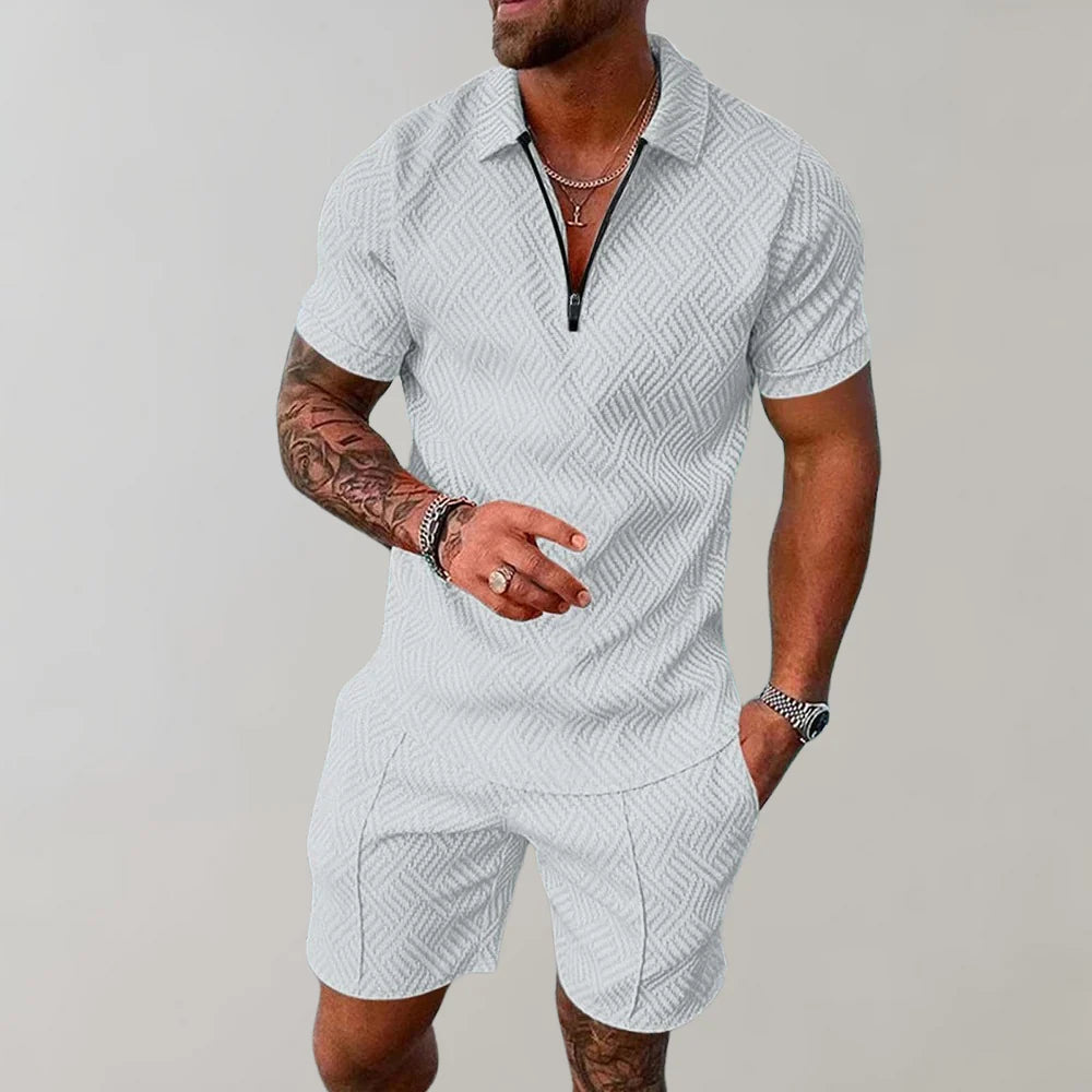 To-Delt Sommer Sett for Menn Uformell Komfort Designet for Sommerdager