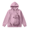 Myk fleece-hettegenser for babybæring med lomme foran