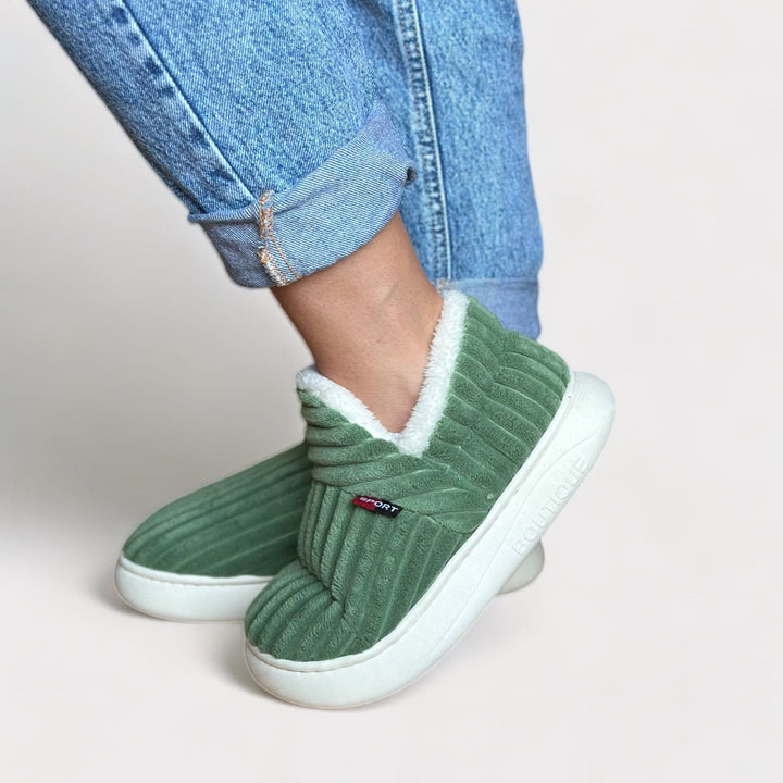 Ultravarme ergonomiske pels-tøfler
