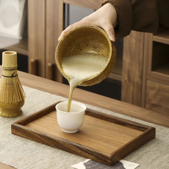 5-delt matcha-sett med håndlaget keramikkskål og bambustilbehør