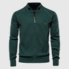 Cotton cardigan sweater with full zipper and textured knit pattern