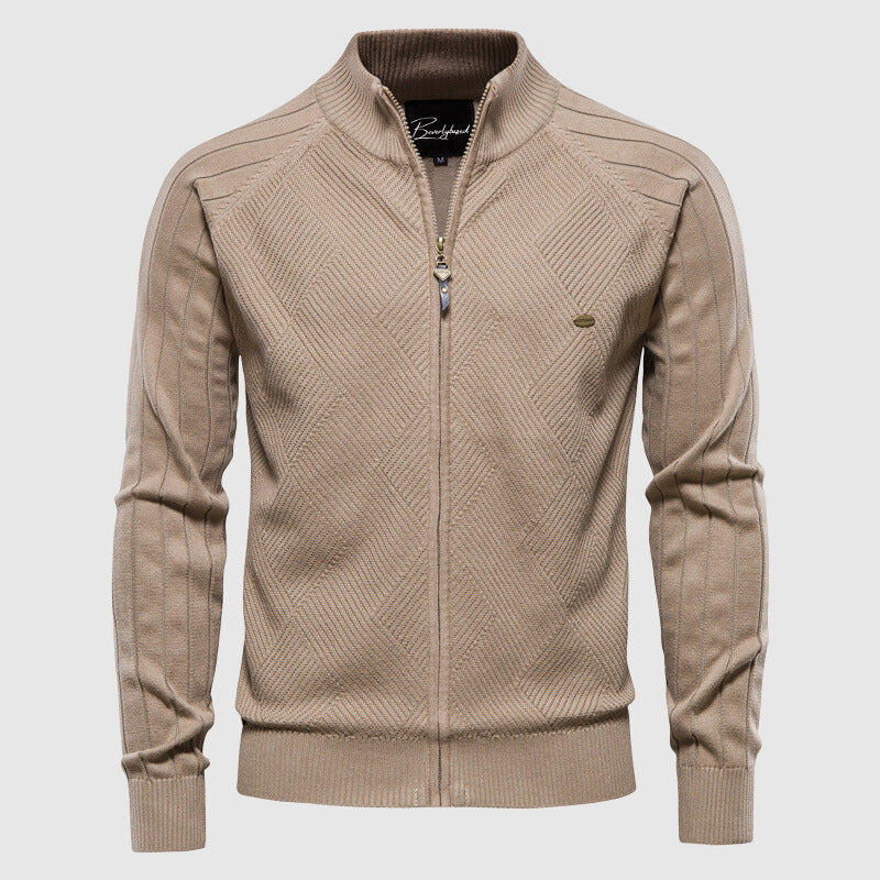 Men's cardigan in cotton with zipper