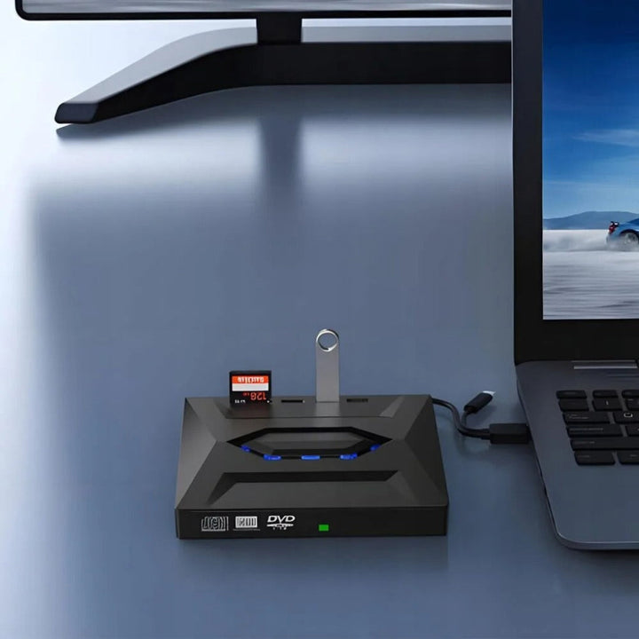 7-i-1 ekstern DVD-spiller og CD/DVD RW-brenner