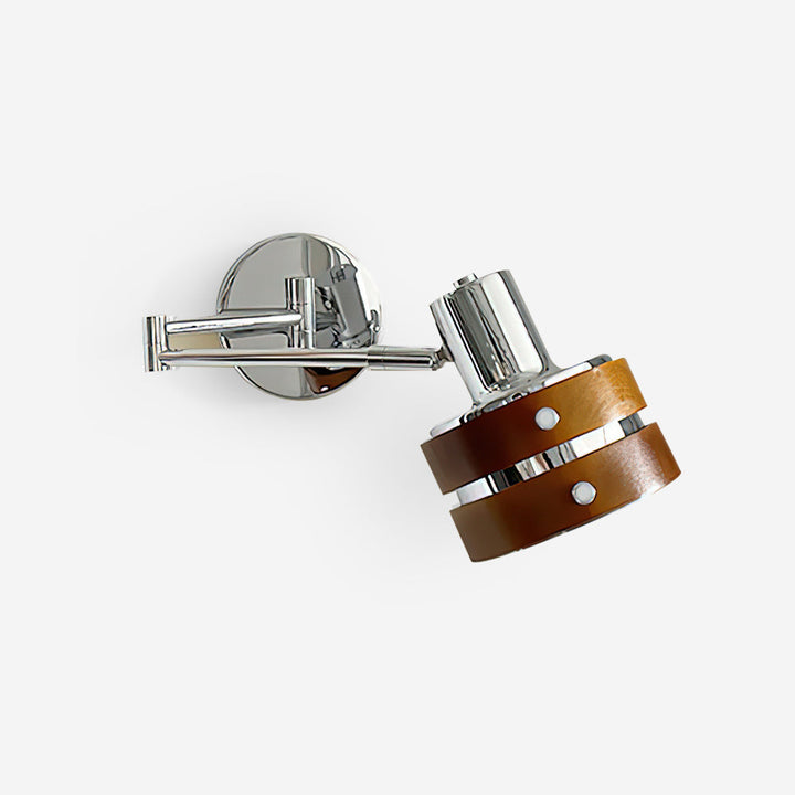Vegglampe i krom og tre, retrostil