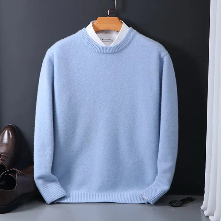 Klassisk Fin Ull-Blanding Menns Pullover