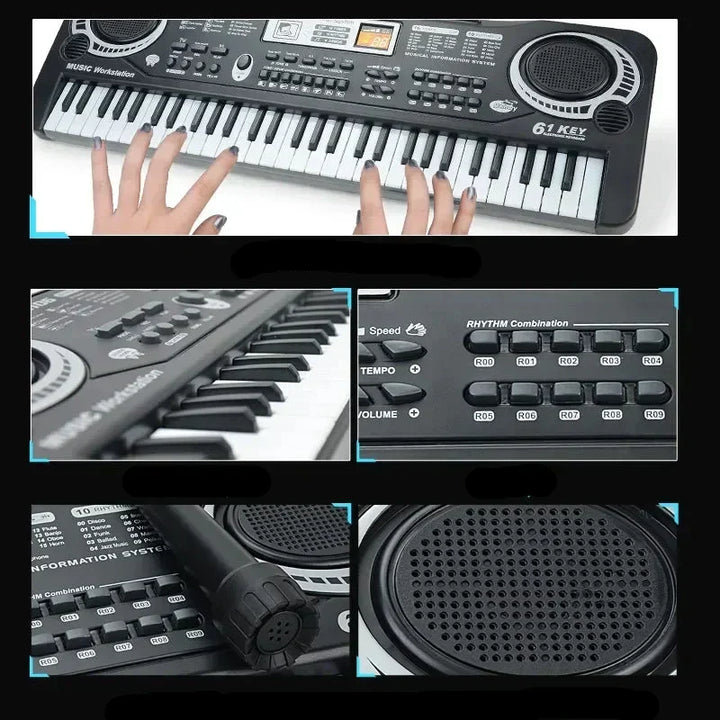Elektronisk Barnepiano med Mikrofon – Opplev Musikkglede med 61 Taster