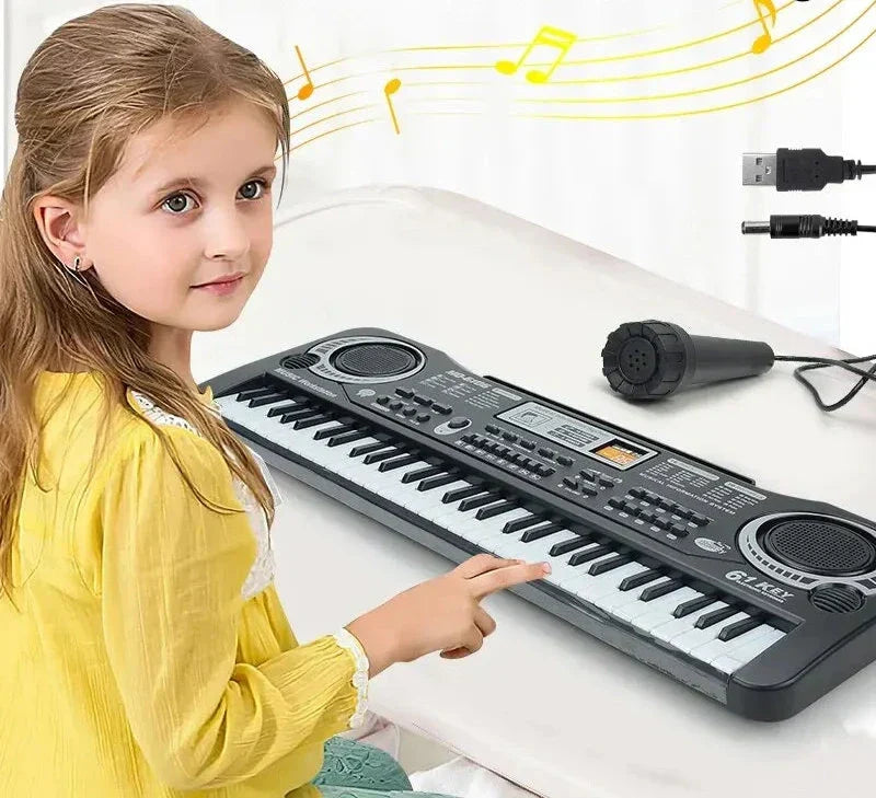 Elektronisk Barnepiano med Mikrofon – Opplev Musikkglede med 61 Taster