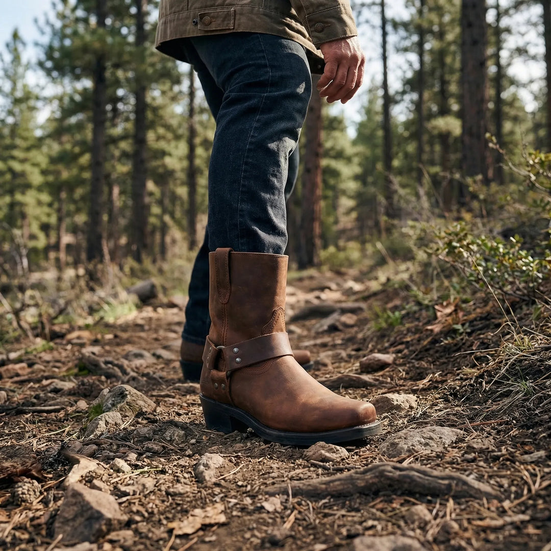 Klassiske westernstøvler med kort skaft, slip-on