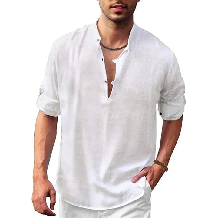 Men's shirt in linen blend