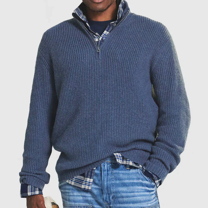 Menns Ull Halv-Zip Genser