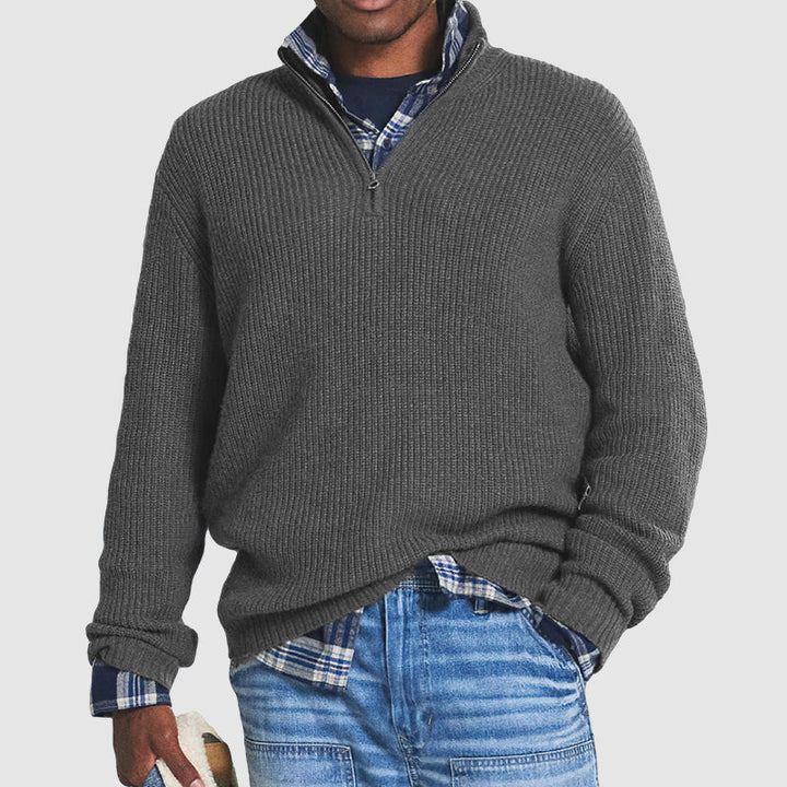 Menns Ull Halv-Zip Genser