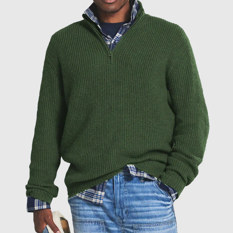 Menns Ull Halv-Zip Genser