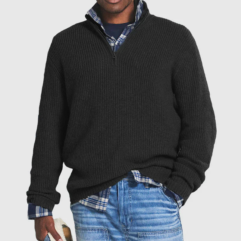 Menns Ull Halv-Zip Genser