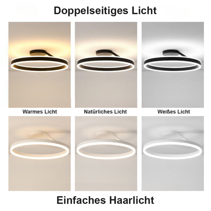 Rund LED-taklampe i metall, dimbar