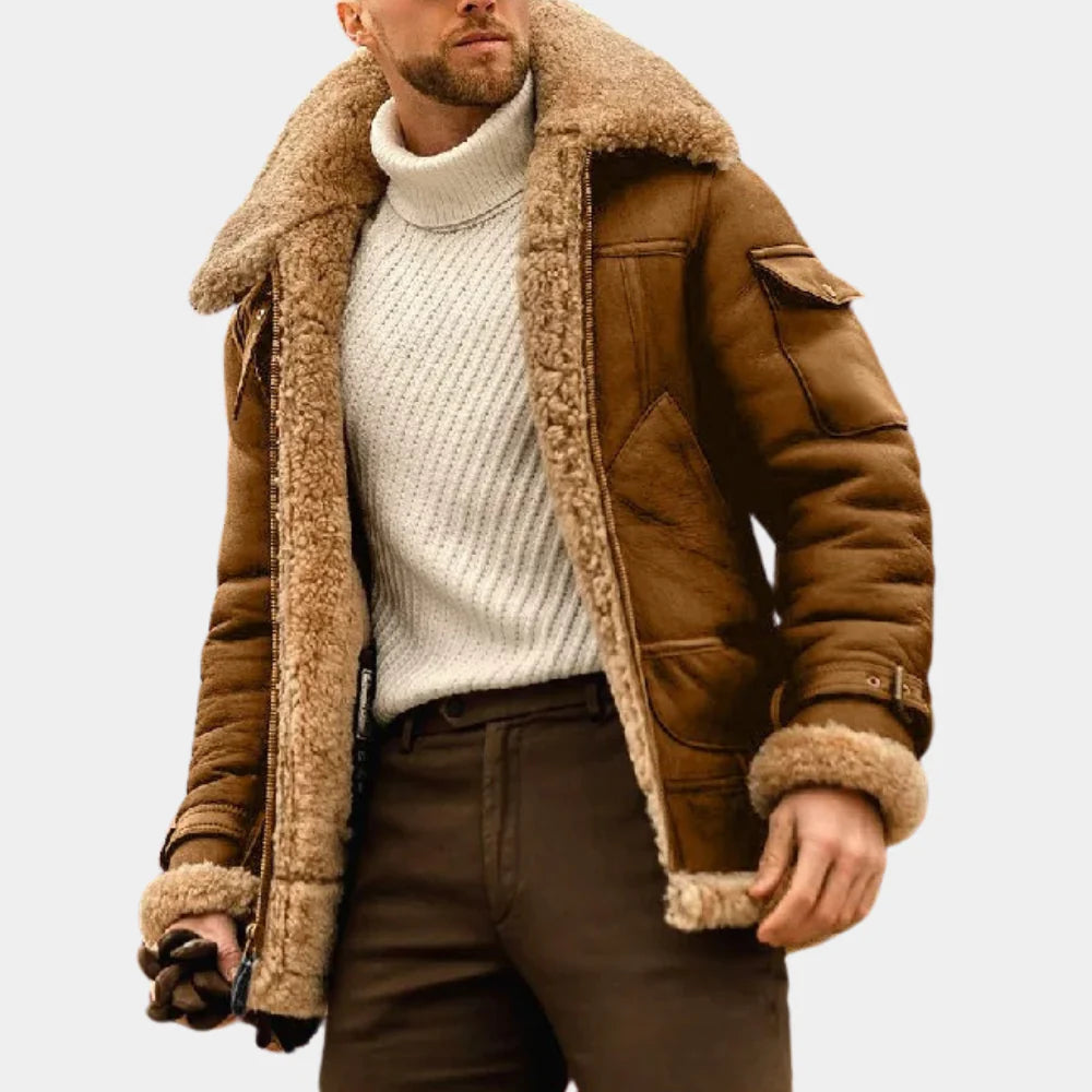 Aviator leather jacket - timeless warmth with a rugged edge