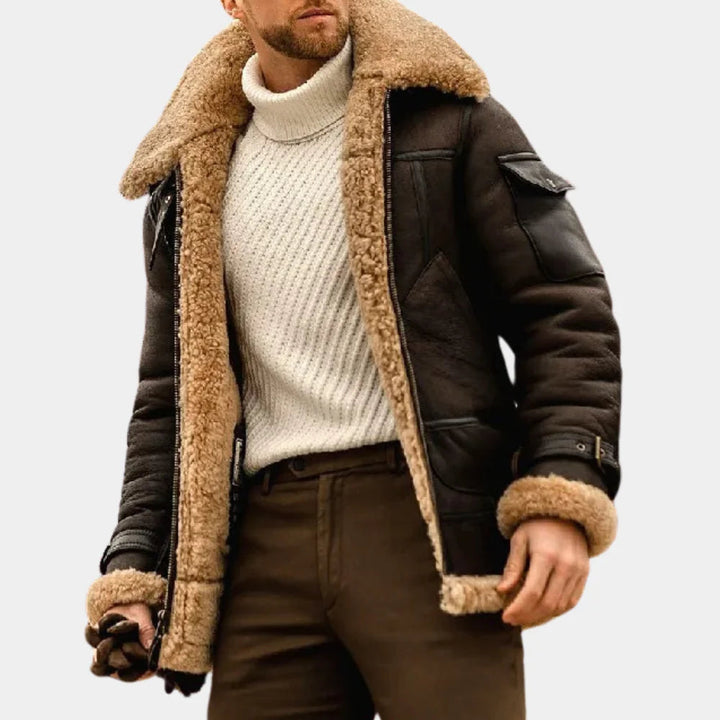 Aviator leather jacket - timeless warmth with a rugged edge