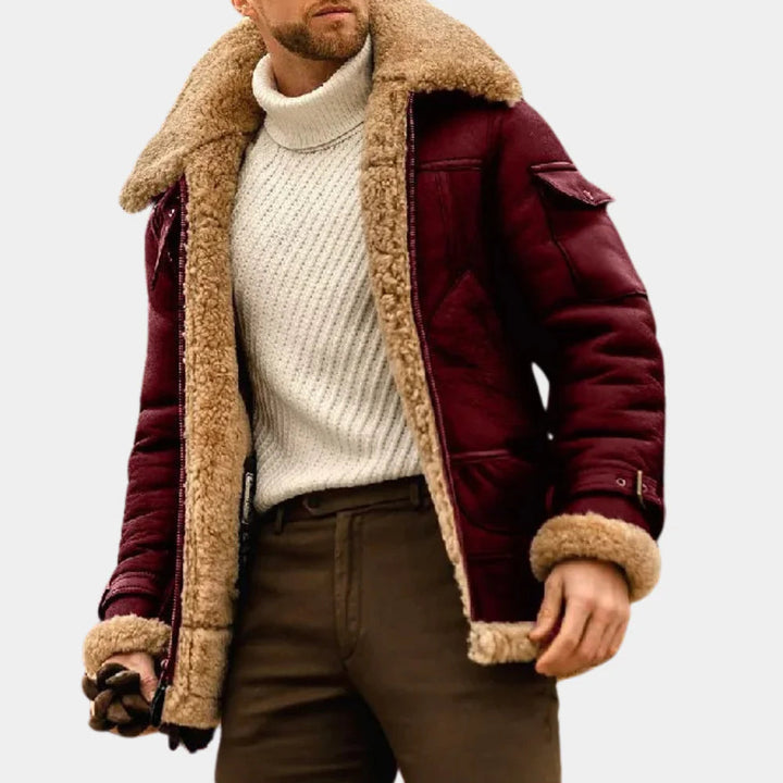 Aviator leather jacket - timeless warmth with a rugged edge