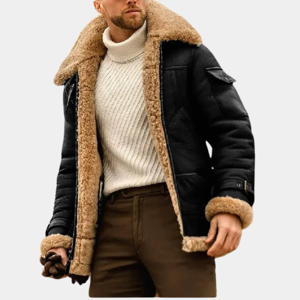 Aviator leather jacket - timeless warmth with a rugged edge