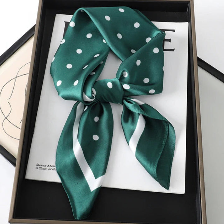 Satin scarf with print for women