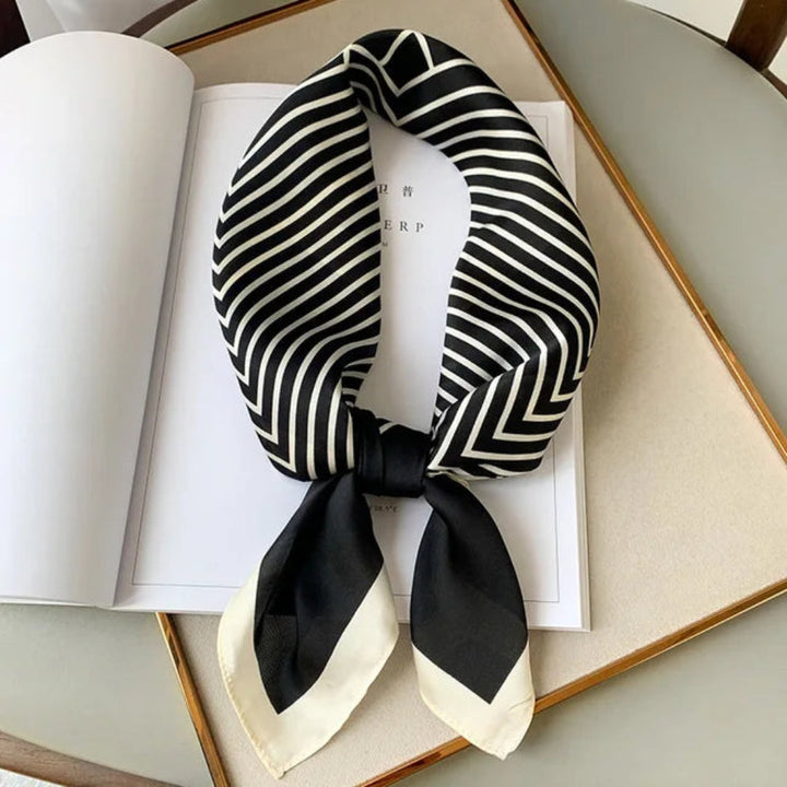 Satin scarf with print for women