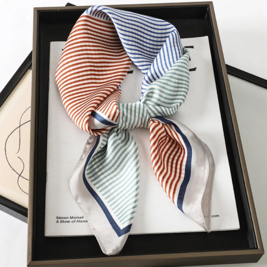 Satin scarf with print for women
