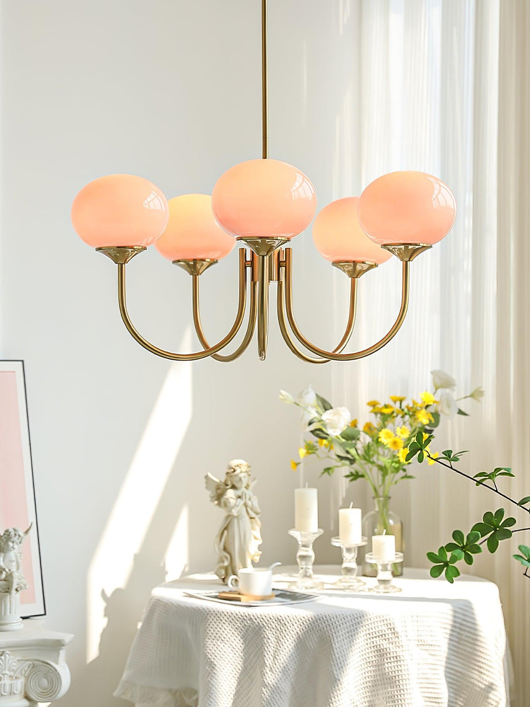 Taklampe med glasskuler, 3 eller 5 lys