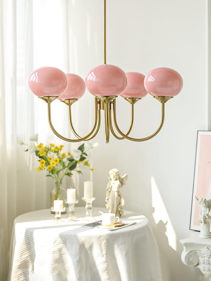 Taklampe med glasskuler, 3 eller 5 lys